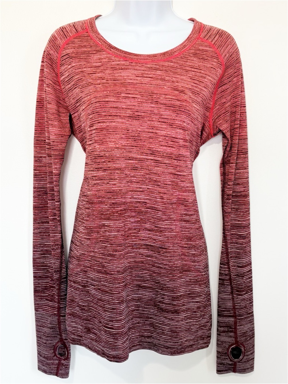 LULULEMON Swiftly Tech Long Sleeve Crewneck Red Alert Womens Size 12 - Picture 2 of 9